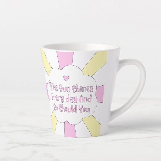 De zon schijnt elke dag en jij ook 1 latte mok (Rechts)