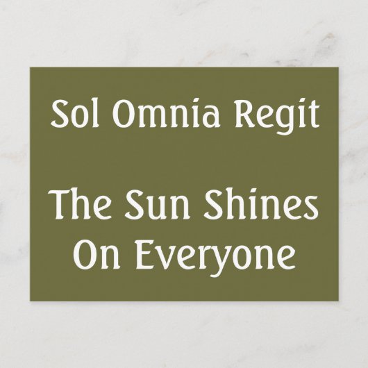 De zon schijnt - Latijns citaat Briefkaart (Voorkant)