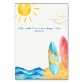 De zon schijnt over het strand kaart (Achterkant)