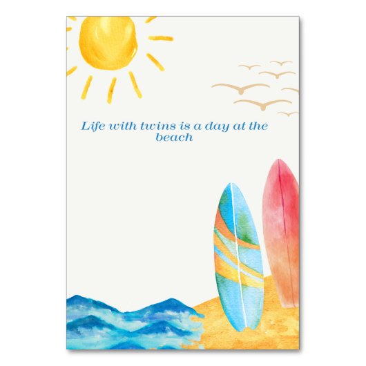 De zon schijnt over het strand kaart (Achterkant)