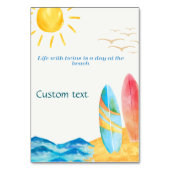 De zon schijnt over het strand kaart (Voorkant)