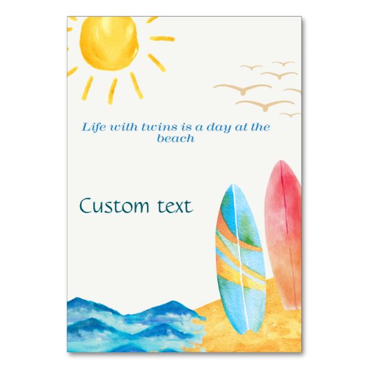 De zon schijnt over het strand kaart (Voorkant)