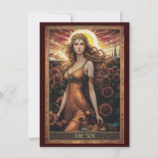 De Zon (Sol) Tarot Kunst Platte Bedankkaart (Voorkant)