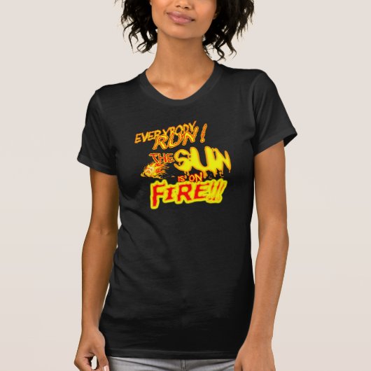 De zon staat in brand t-shirt (Voorkant)