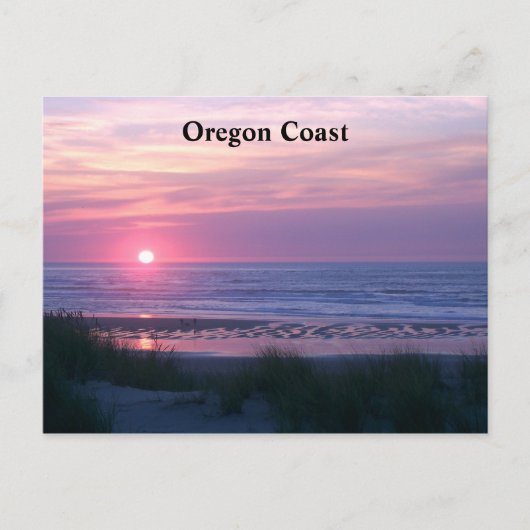 De zon stelt roze in briefkaart (Voorkant)