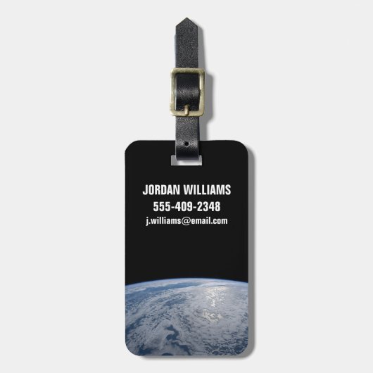 De zon straalt uit op de Stille Zuidzee. Bagagelabel (Voorkant verticaal)