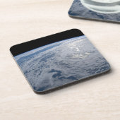 De zon straalt uit op de Stille Zuidzee. Bier Onderzetter (Linkerzijde)