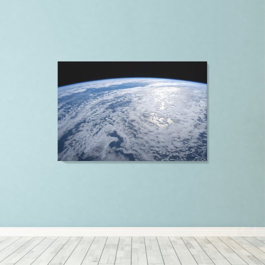 De zon straalt uit op de Stille Zuidzee. Canvas Afdruk (Insitu (Houten vloer))