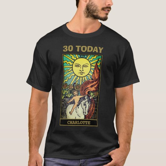 De zon Tarot Kaart 30e verjaardag zwart unisex T-shirt (Voorkant)