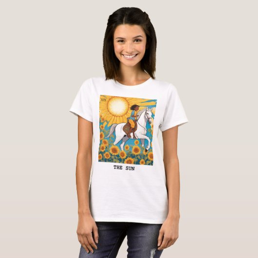 DE ZON - TAROT KAART T-SHIRT (Voorkant volledig)