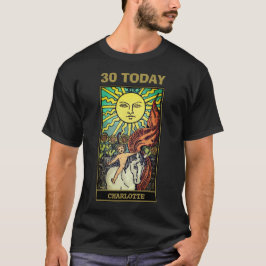 De Zon Tarotkaart 30e Verjaardag Zwart Unisex T-shirt