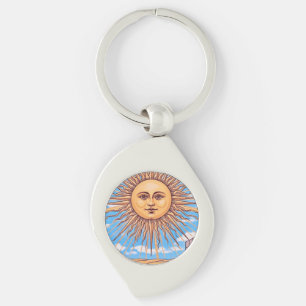 De Zon Tarotkaart Kunstwerk   Vintage Rider-Waite  Sleutelhanger