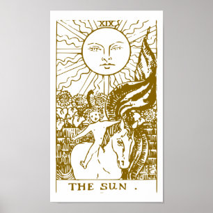 De zon, tarotkaart poster