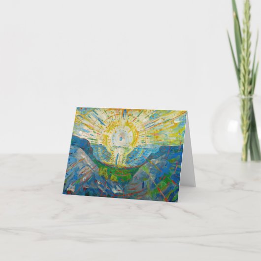 De zon van Edvard Munch Bedankkaart (Voorkant)