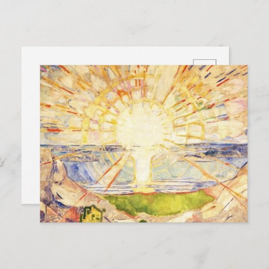 De zon van Edvard Munch Briefkaart (Voorkant / Achterkant)