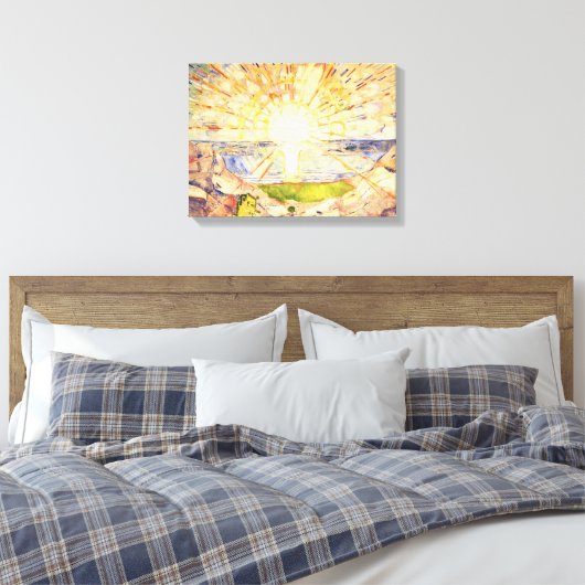 De zon van Edvard Munch Canvas Afdruk (Insitu (Slaapkamer))
