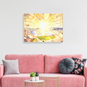 De zon van Edvard Munch Canvas Afdruk (Insitu (Woonkamer))
