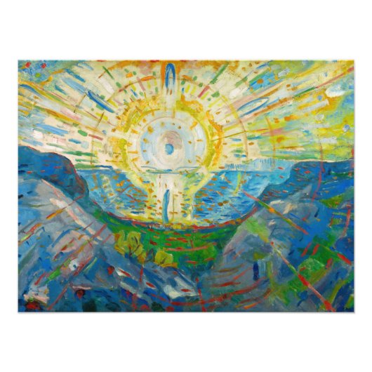 De zon van Edvard Munch Foto Afdruk (Voorkant)