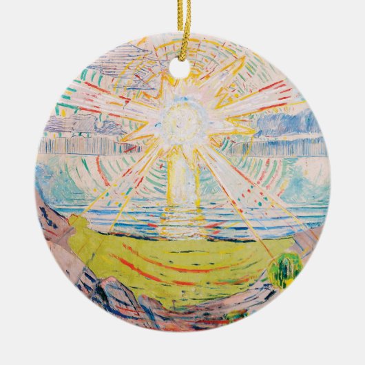 De zon van Edvard Munch Keramisch Ornament (Voorkant)