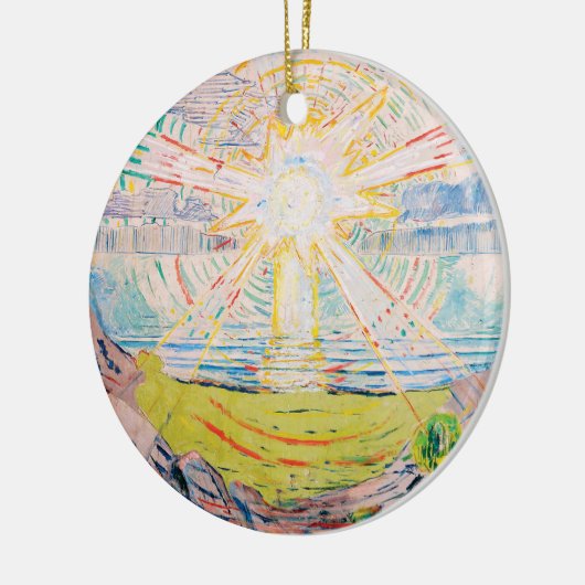 De zon van Edvard Munch Keramisch Ornament (Links)