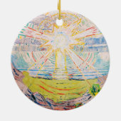 De zon van Edvard Munch Keramisch Ornament (Achterkant)