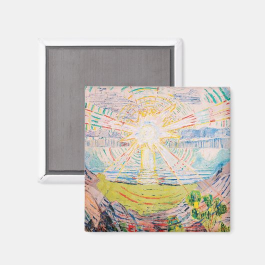 De zon van Edvard Munch Magneet (Voorkant / Achterkant)
