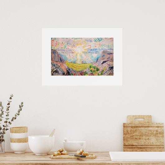 De zon van Edvard Munch Poster (Keuken)