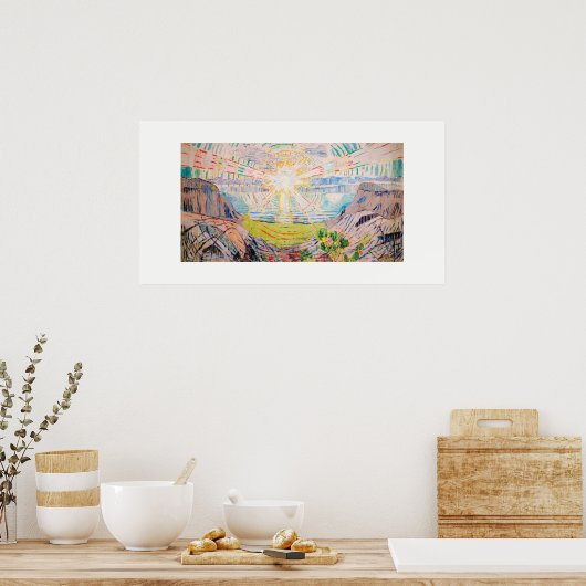 De zon van Edvard Munch Poster (Keuken)