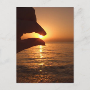 De zon vangen - Oranje oceaanzonsopgang Briefkaart