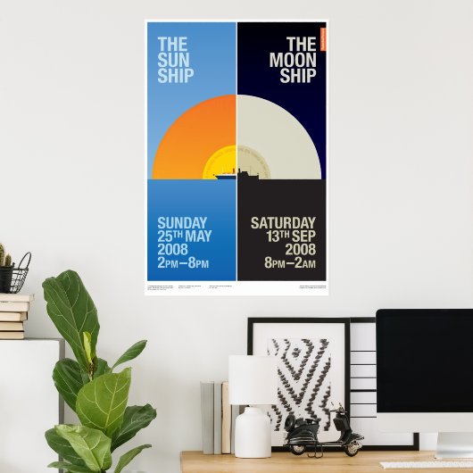 De zon verscheept/de maan verscheept poster (Thuiskantoor)