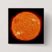 De zon vierkante button 5,1 cm (Voorkant)