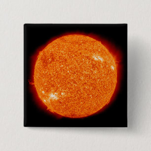 De zon vierkante button 5,1 cm