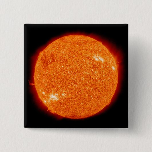 De zon vierkante button 5,1 cm (Voorkant)