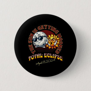 De Zon wordt aangelegd Totale Zonsverduistering 20 Ronde Button 5,7 Cm