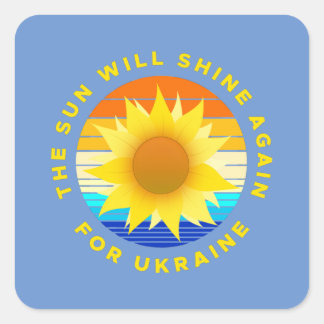 De zon zal opnieuw schijnen voor de Oekraïense zon Vierkante Sticker