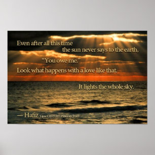 De zon zegt nooit poster