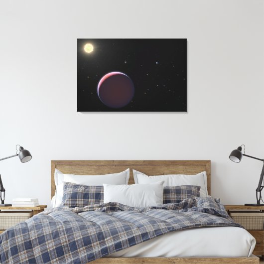 De zonachtige ster Kepler 51 & drie reuzenplaneten Canvas Afdruk (Insitu (Slaapkamer))
