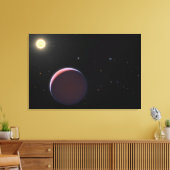 De zonachtige ster Kepler 51 & drie reuzenplaneten Canvas Afdruk (Insitu (Woonkamer))