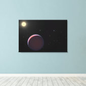 De zonachtige ster Kepler 51 & drie reuzenplaneten Canvas Afdruk (Insitu (Houten vloer))