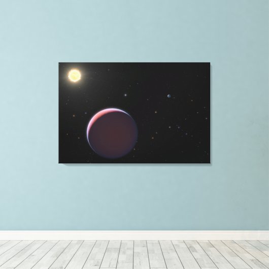 De zonachtige ster Kepler 51 & drie reuzenplaneten Canvas Afdruk (Insitu (Houten vloer))