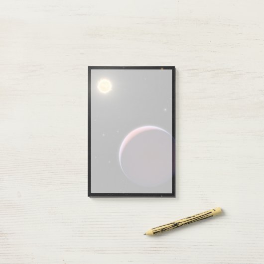 De zonachtige ster Kepler 51 & drie reuzenplaneten Post-it® Notes (Op bureau)
