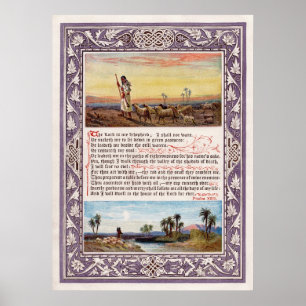 De zondag bij Home Psalm 23 King James' versie Poster