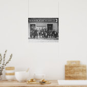 De zondagkranten bezorgen, 1909. Oude foto Poster (Keuken)