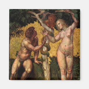 De Zondeval - Adam en Eva door Raphael Sanzio Magneet