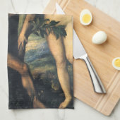De Zondeval; Adam en Eva door Titian Theedoek (Quarter Fold)