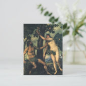 De zondeval; Adam en Eva van Titian Briefkaart (Staand voorkant)