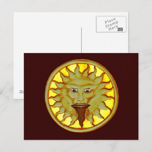 De zongod (Ra) Briefkaart (Voorkant / Achterkant)