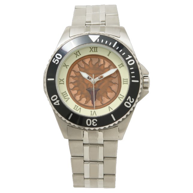 De zongod (Ra) (Bronze) Horloge (Voorkant)