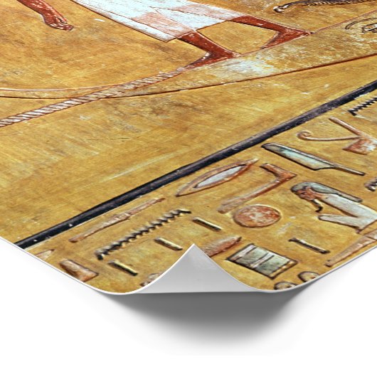 De zongod Ra in zijn zonnebark Poster (Hoek)