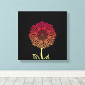 De zonnebloem canvas afdruk (Insitu (Houten vloer))